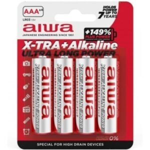 vVigoroso AIWA - X-TRA ALKALINE AAA BATERIA ALCALINA LR03 BLISTER*4