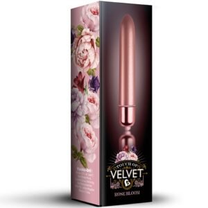 Vigoroso ROCKS-OFF - TOQUE DE BALA VIBRANTE DE VELUDO ROSE BLOOM 10 VELOCIDADES