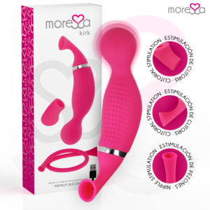 Vigoroso MORESSA - KIRK DUO SUCÇÃO + MASSAGEADOR MULTI-PERFORMANCE PREMIUM SILICONE RECARREGÁVEL