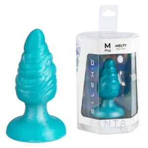 Vigoroso SILEXD - MELTY PLUG ANAL DE DERRETIMENTO FANTASY DE SILICONE LÍQUIDO TERMOREATIVO AZUL CELESTIAL 9
