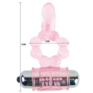 Vigoroso BAILE - ANEL DE SILICONE 10 RITMOS DE LÍNGUA COM VIBRAO ROSA