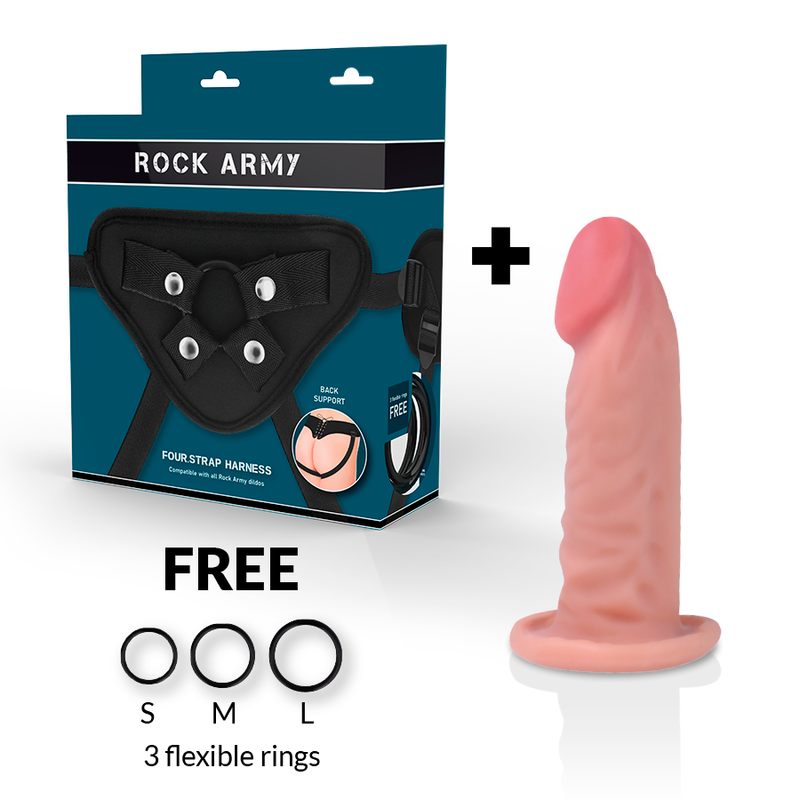ROCKARMY - ARNÊS + DILDO REALÍSTICO TIGRE DE DUAL DENSIDADE 14 CM -O- 4.46 CM - Image 2
