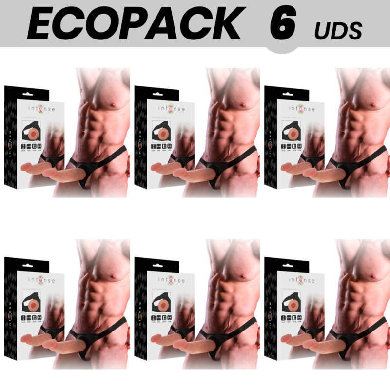 Vigoroso ECOPACK 6 UNIDADES - INTENSE ARNÊS OCO COM DILDO 18 X 3