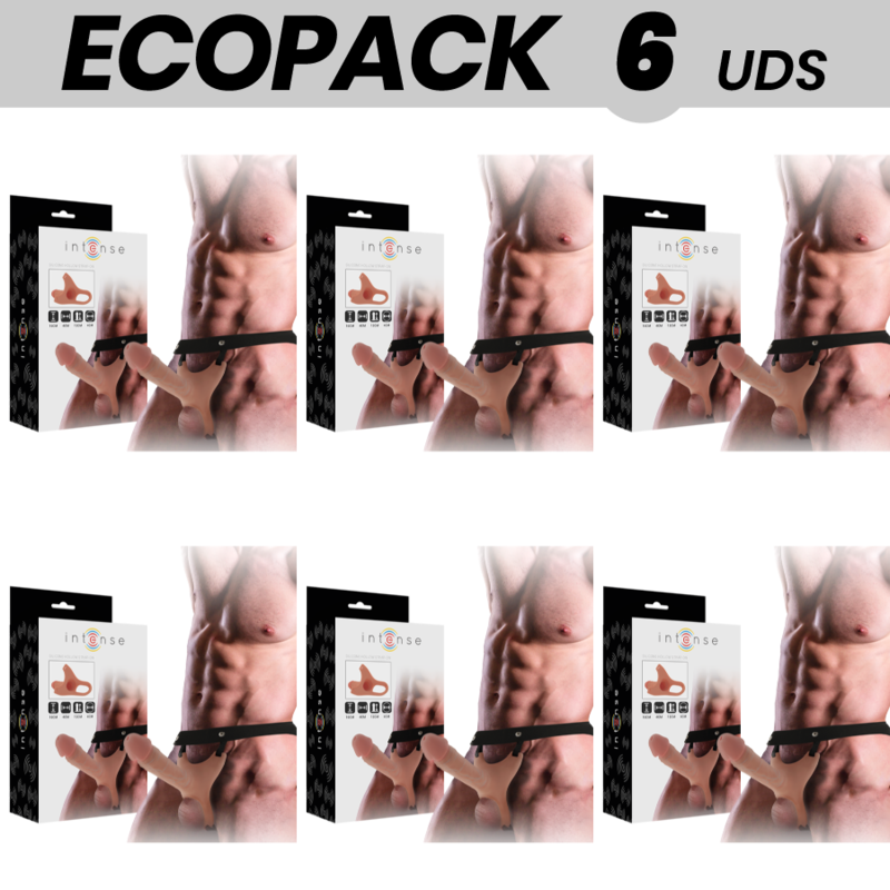 Vigoroso ECOPACK 6 UNIDADES - INTENSE ARNÊS OCO COM DILDO 16 X 3
