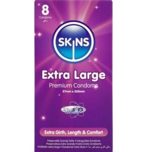 Vigoroso - SKINS - PRESERVATIVOS EXTRA GRANDE PREMIUM PACOTE COM 8