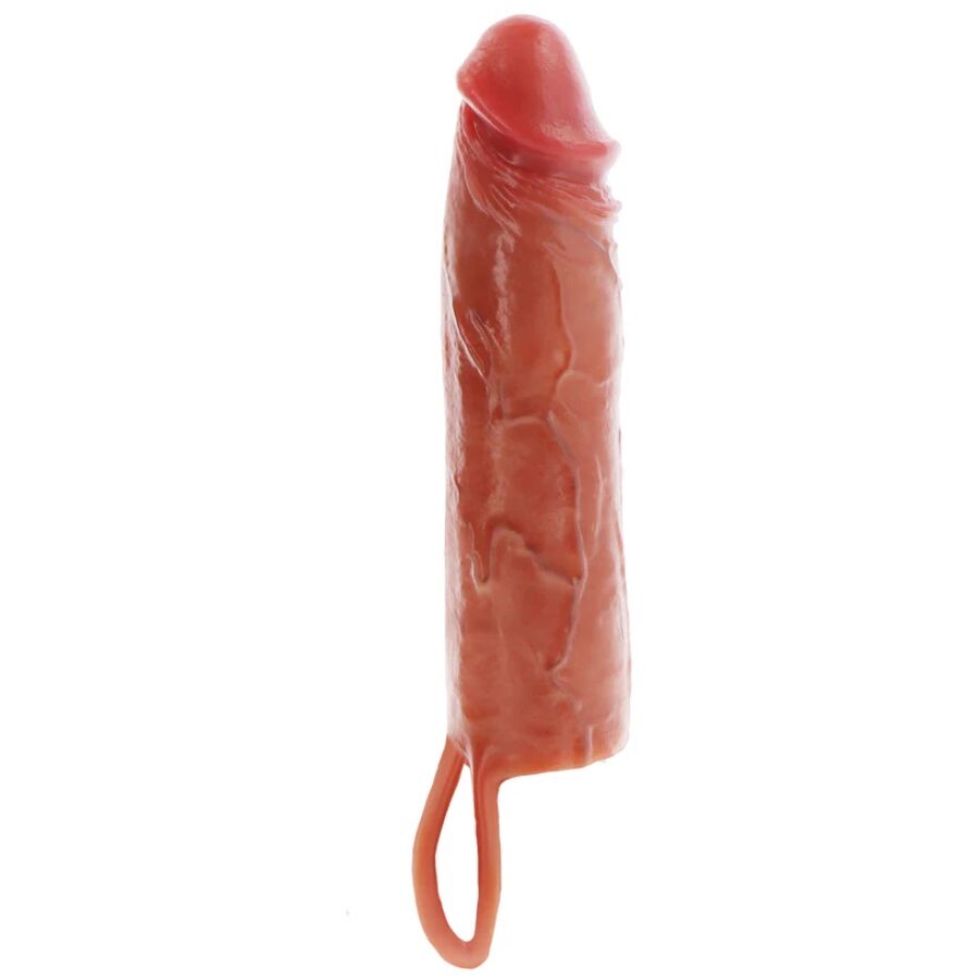 Vigoroso GET REAL - CAPA DE SILICONE PARA PÊNIS HIDRATADA CARAMELO 20 CM