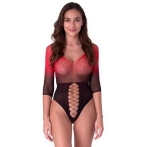 vVigoroso PASSION - BS118 MEIA-CALÇA DE MALHA PRETA E VERMELHA