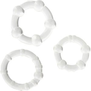 Vigoroso SEVEN CREATIONS - CONJUNTO DE TRÊS ANÉIS PARA PÉNIS TRANSPARENTES