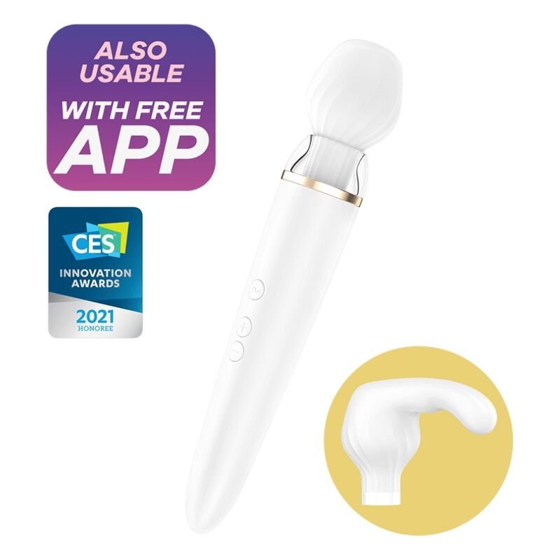 Vigoroso SATISFYER - APLICATIVO DOUBLE WANDER BRANCO