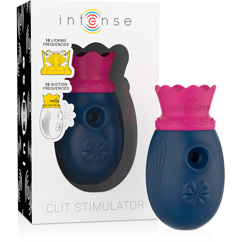 Vigoroso INTENSE - ESTIMULADOR DE CLITÓRIS 10 MODOS DE SUCÇÃO E LAMBER - AZUL