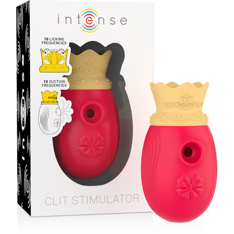 Vigoroso INTENSE - ESTIMULADOR DE CLITÓRIS 10 MODOS DE SUCÇÃO E LAMBER - VERMELHO