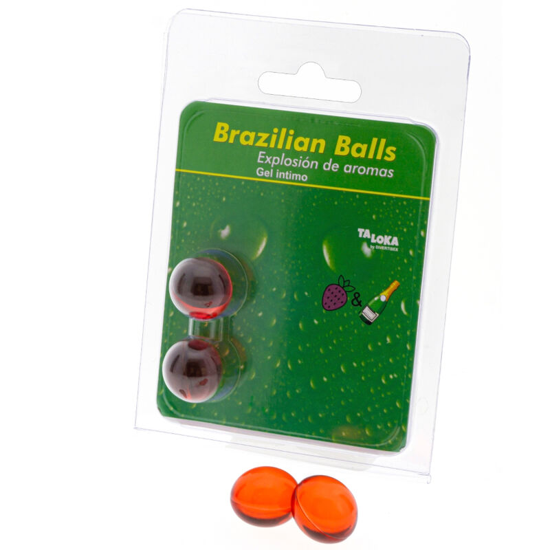 vVigoroso TALOKA - 2 BOLAS BRASILEIRAS MORANGOS E CHAMPANHE GEL ÍNTIMO
