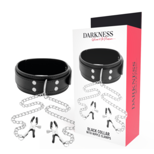 vVigoroso DARKNESS - COLAR COM GRAMPOS DE BICO PRETO