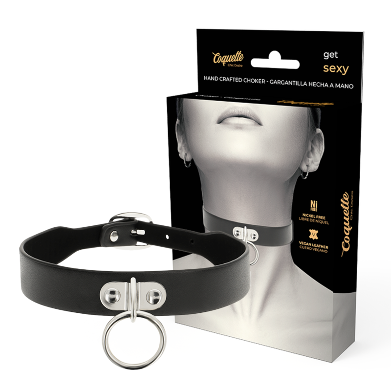 vVigoroso COQUETTE CHIC DESIRE - COLAR DE COURO VEGANO ACESSÓRIO FETISH MULHER