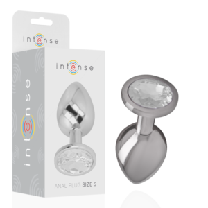 vVigoroso INTENSE - PLUG ANAL DE METAL DE ALUMÍNIO COM CRISTAL PRATA TAMANHO S