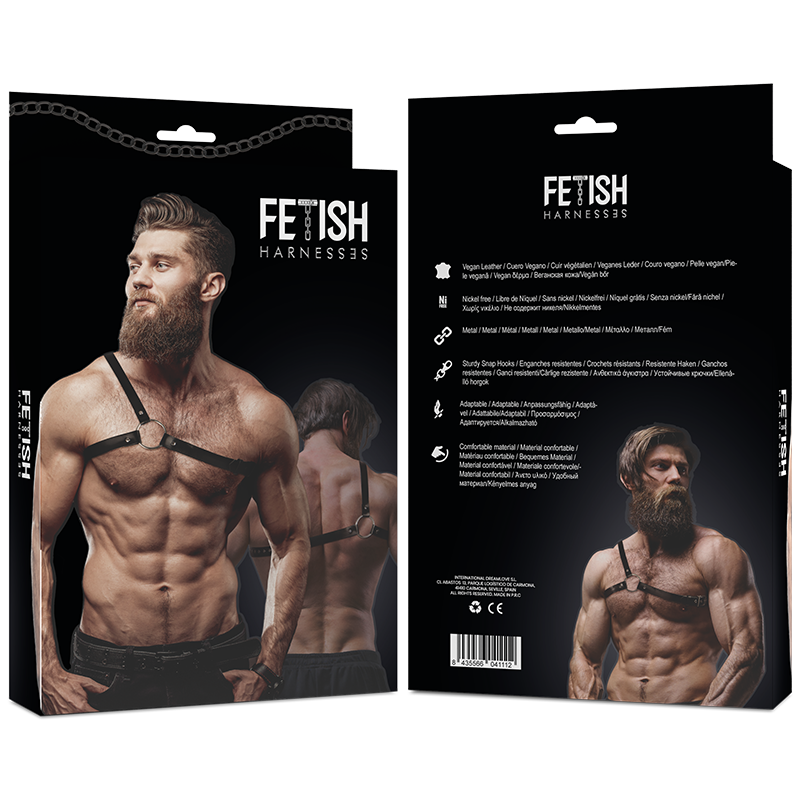 FETISH SUBMISSIVE - ATTITUDE MENS CROSSED SHOULDER ECO LEATHER ARNESS - Image 2