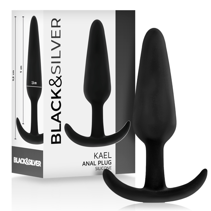 vVigoroso BLACK&SILVER - PLUG ANAL DE SILICONE KAEL COM CABO MÉDIO