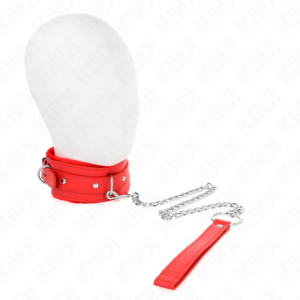 vVigoroso KINK - COLAR COM TRELA 65 CM COM RESTRIÇÕES VERMELHO 36-42 CM X 5
