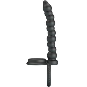 Vigoroso PRETTY LOVE - ANEL DE PÉNIS DILLION DUPLA PENETRAÇÃO PRETO