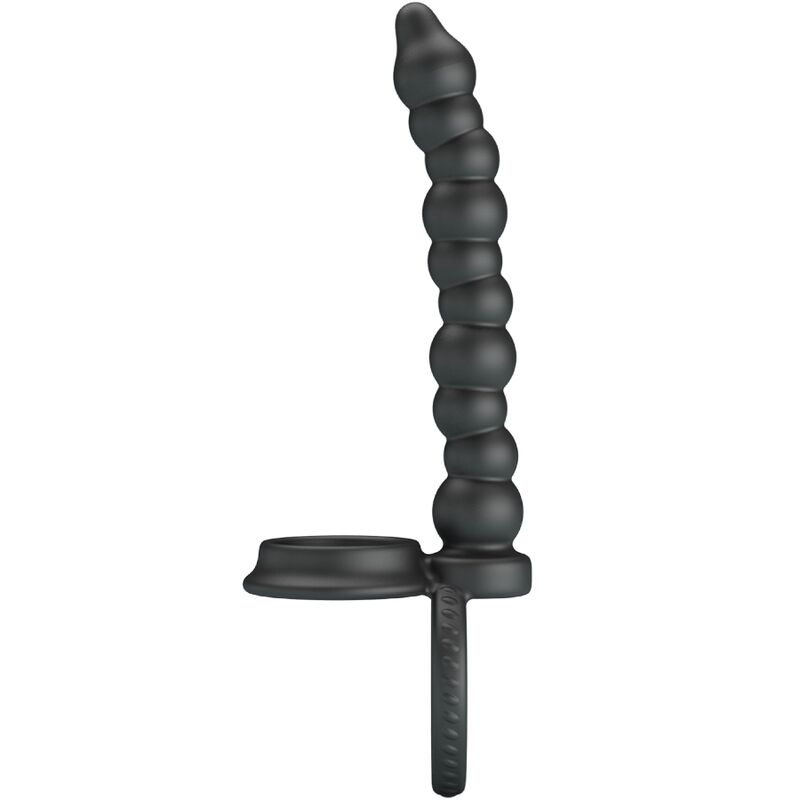 Vigoroso PRETTY LOVE - ANEL DE PÉNIS DILLION DUPLA PENETRAÇÃO PRETO