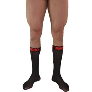 vVigoroso MACHO - MEIAS FINAS TAMANHO ÚNICO PRETO/VERMELHO
