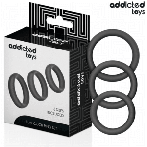 Vigoroso ADDICTED TOYS - CONJUNTO DE ANÉIS PLANOS DE SILICONE
