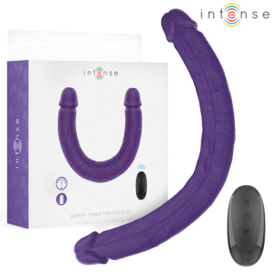 Vigoroso INTENSE - GUNTER DILDO VIBRADOR DUPLO 40 CM ROXO CONTROLE REMOTO