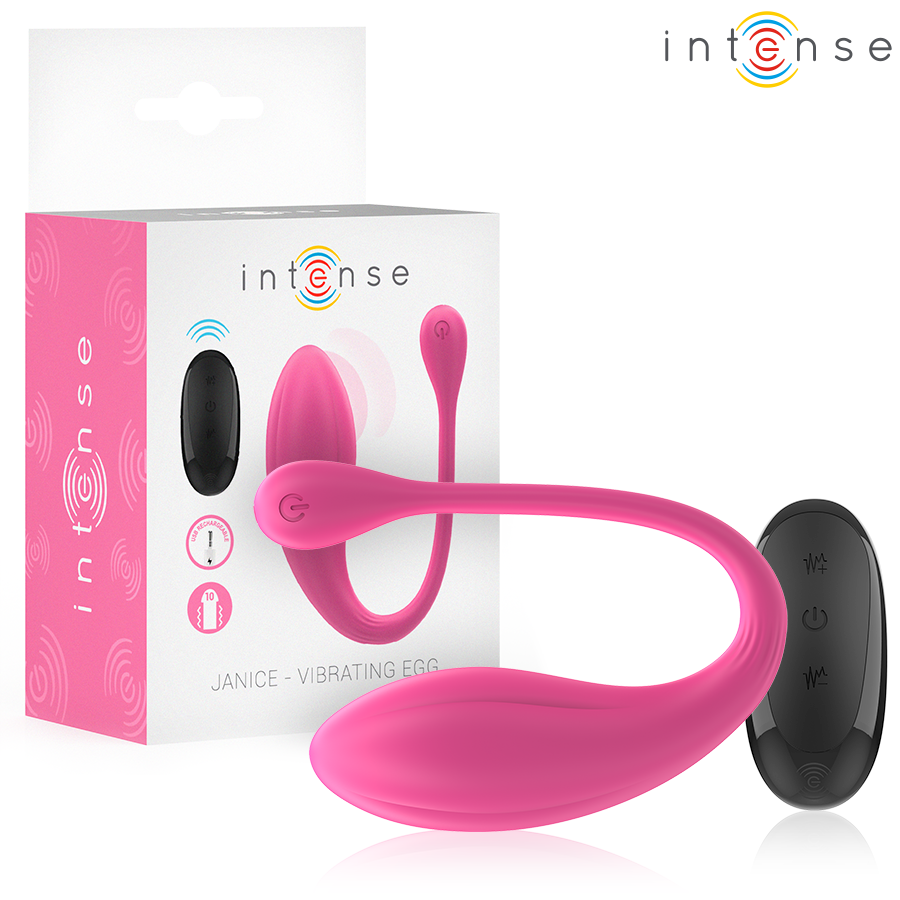 Vigoroso INTENSE - VIBRADOR JANICE U DUPLA ESTIMULAÇÃO 10 VIBRAÇÕES ROSA CONTROLE REMOTO