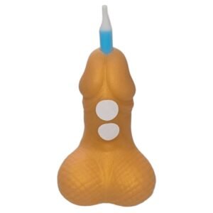 vVigoroso DIABLO PICANTE - VELA DOURADA COM NÚMERO DE ANIVERSÁRIO EM FORMATO DE PÊNIS