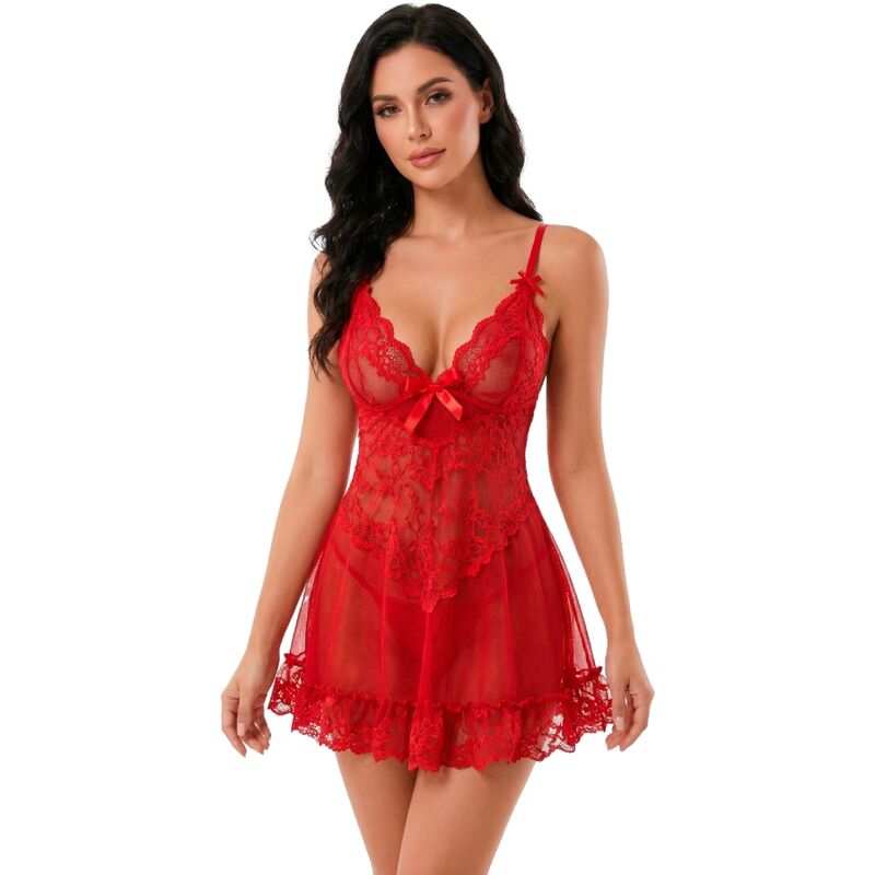 vVigoroso LIVCO CORSETTI FASHION - CONJUNTO NUIT CAMISETA + CALCINHA VERMELHA 2028 P/M
