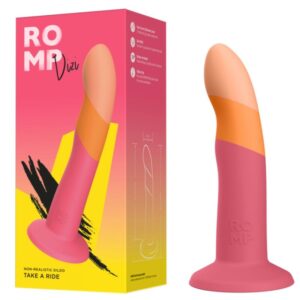 Vigoroso ROMP - DIZI DILDO DE SILICONE COM VENTOSA TRICOLOR 18 CM