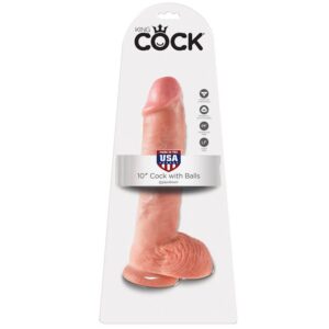Vigoroso KING COCK - 10 CARNE DE DILDO COM BOLAS 26.5 CM