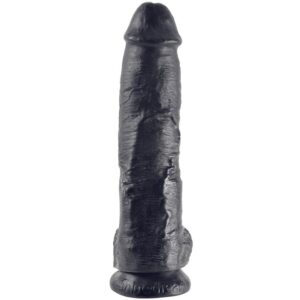 Vigoroso KING COCK - DILDO PRETO COM BOLAS 25.4 CM