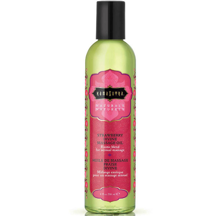 vVigoroso KAMASUTRA - ÓLEO DE MASSAGEM DE MORANGO DIVINO NATURALS 236ML