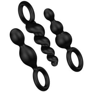 vVigoroso SATISFYER - CONJUNTO DE PLUGS ANAIS 3 PCS PRETO