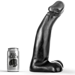 Vigoroso ALL BLACK - DILDO DE FISTING PRETO REALÍSTICO 29 CM