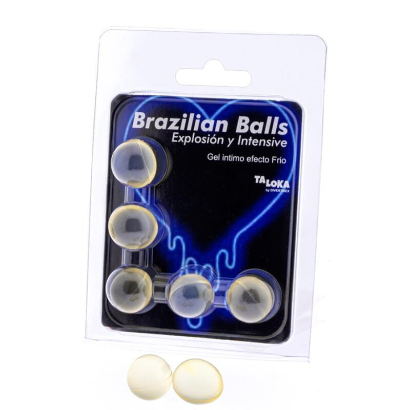 vVigoroso TALOKA - 5 BOLAS BRASILEIRAS GEL EMOCIONANTE EFEITO FRIO E VIBRAO