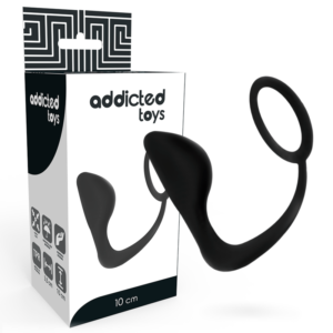 vVigoroso ADDICTED TOYS - PLUG ANAL COM ANEL DE PÊNIS PRETO