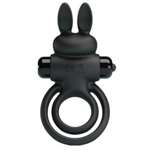 Vigoroso PRETTY LOVE - VIBRADOR III ANEL DE COELHO PARA PÊNIS PRETO