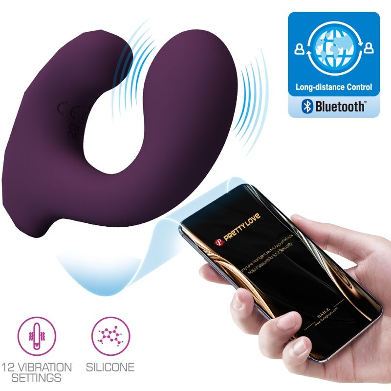 Vigoroso PRETTY LOVE - BILLY CONTROLE REMOTO VIBRATION ROXO APLICATIVO GRÁTIS