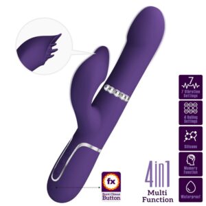 Vigoroso PRETTY LOVE - ZALIN VIBRADOR DE COELHO PÉROLAS 4 EM 1 ROXO