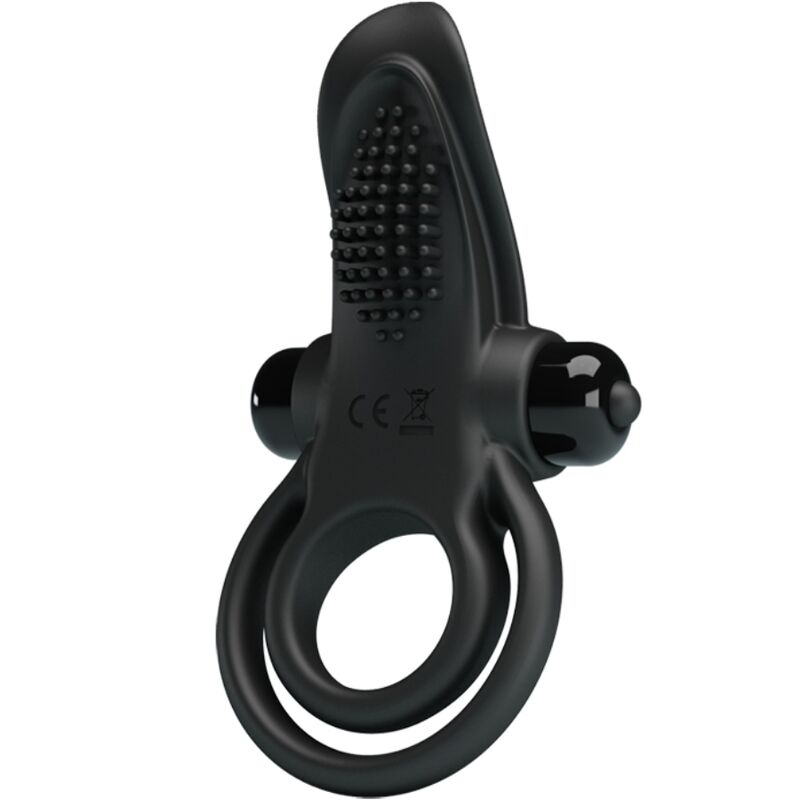 Vigoroso PRETTY LOVE - ANEL VIBRATÓRIO DUPLO + ESTIMULADOR DE CLITÓRIS 10 VIBRAÇÕES PRETO