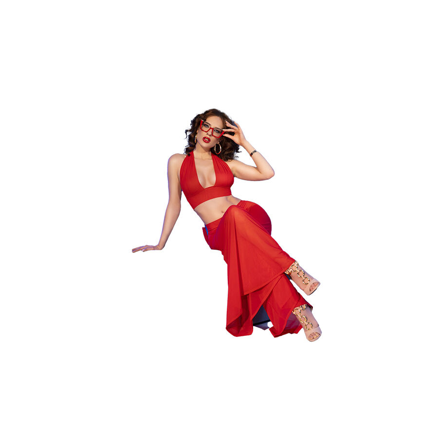 CHILIROSE - CR 4857 CONJUNTO DE BLUSA E CALÇA VERMELHA TAMANHO M - Image 9