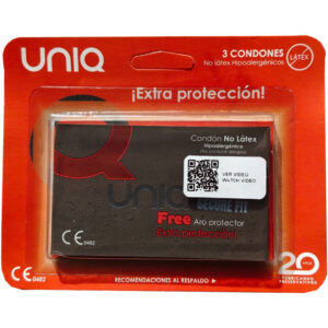Vigoroso - UNIQ - PRESERVATIVOS SEM LÁTEX SECURE FIT 3 UNIDADES