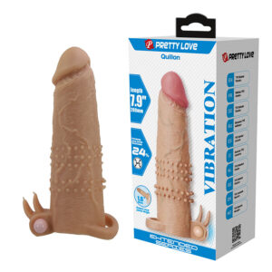 Vigoroso PRETTY LOVE - QUILLON CAPA PENIANA COM ESTIMULADOR CLITÓRICO E VIBRAÇÃO