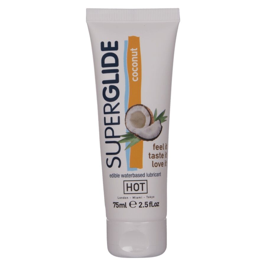 vVigoroso HOT - SUPERGLIDE LUBRIFICANTE COMESTÍVEL À BASE DE ÁGUA COM COCO 75 ML