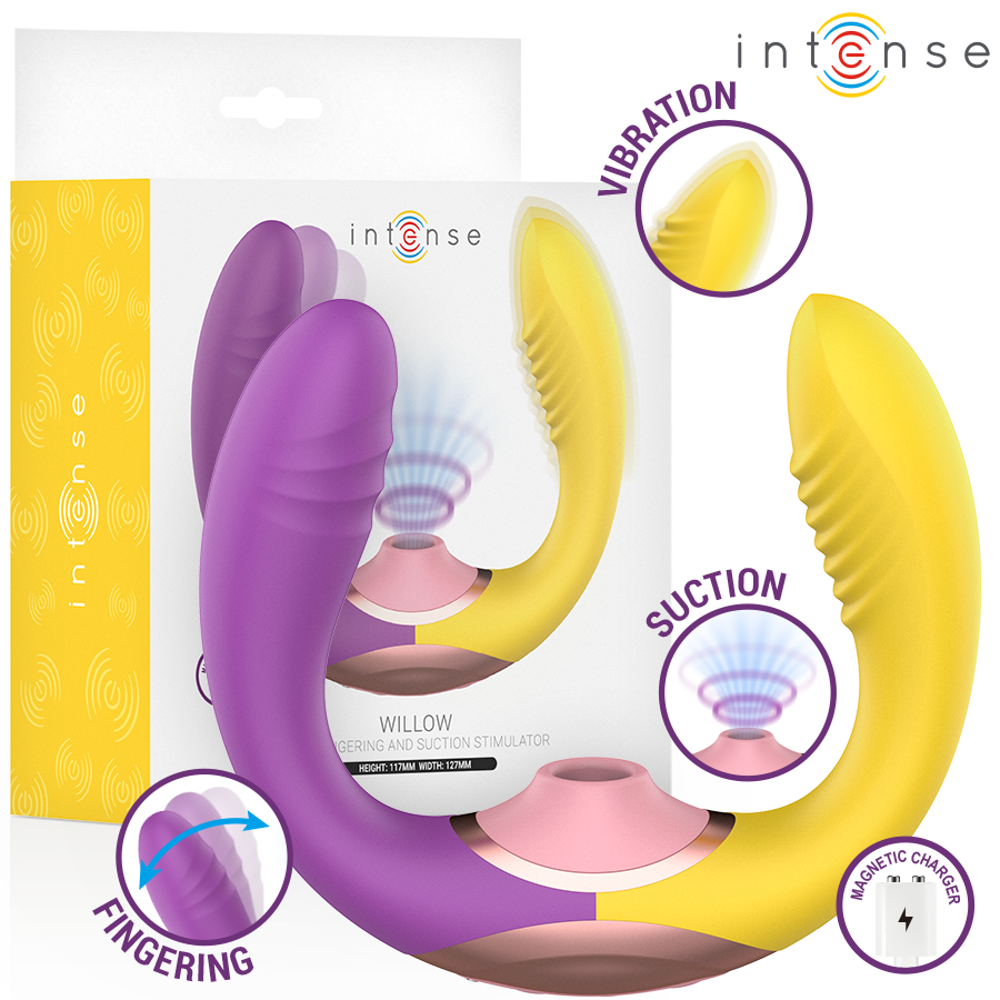 Vigoroso INTENSE - WILLOW - ESTIMULADOR DE SUCÇÃO E VIBRAÇÃO 3 EM 1