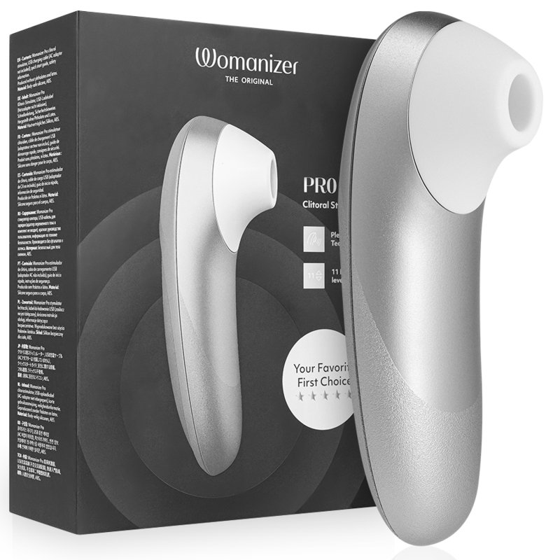 Vigoroso WOMANIZER - PRO VIBRANT CLITORIAL STIMULATOR CINZA PRATEADO