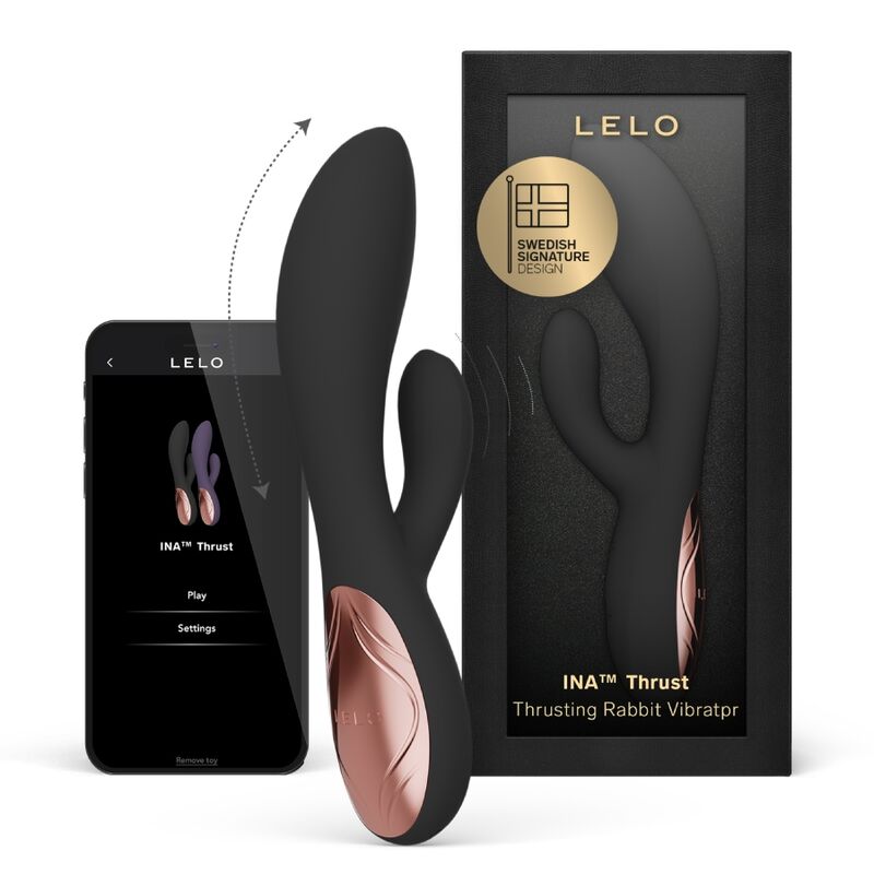 Vigoroso LELO - INA THRUST RABBIT VIBRADOR DE EMPURRAÇÃO PRETO