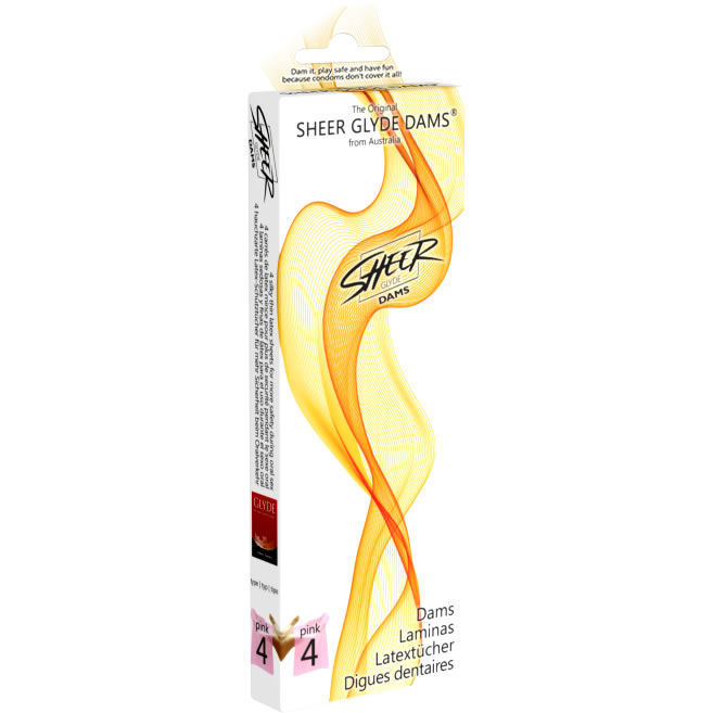 vVigoroso SHEER GLYDE - DAMS LAMINAS LÁTEX SEXO ORAL MORANGO